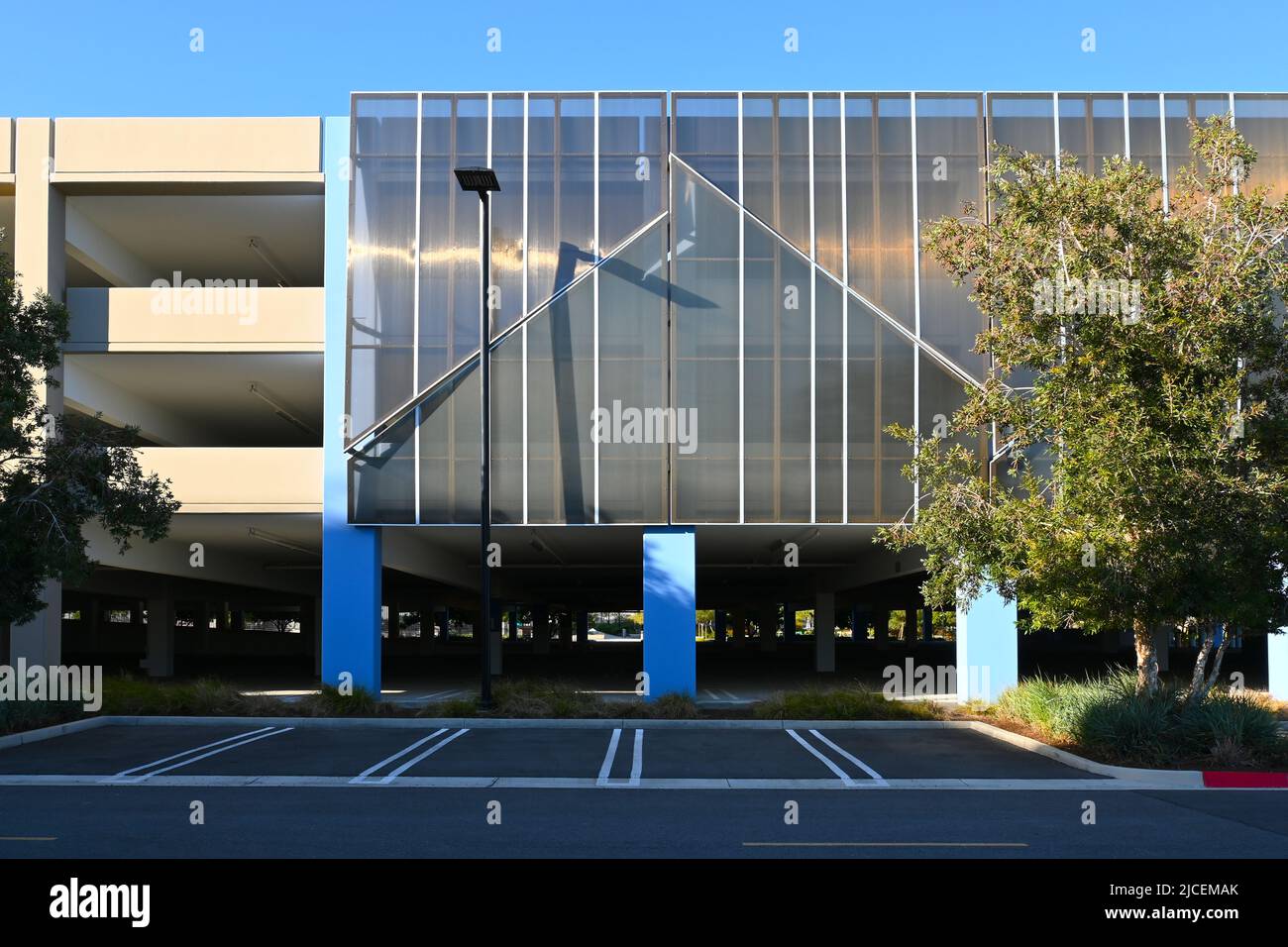 TUSTIN , CALIFORNIA - 5 JUNE 2022: Parking Structure at The Flight at Tustin Legacy. Stock Photo
