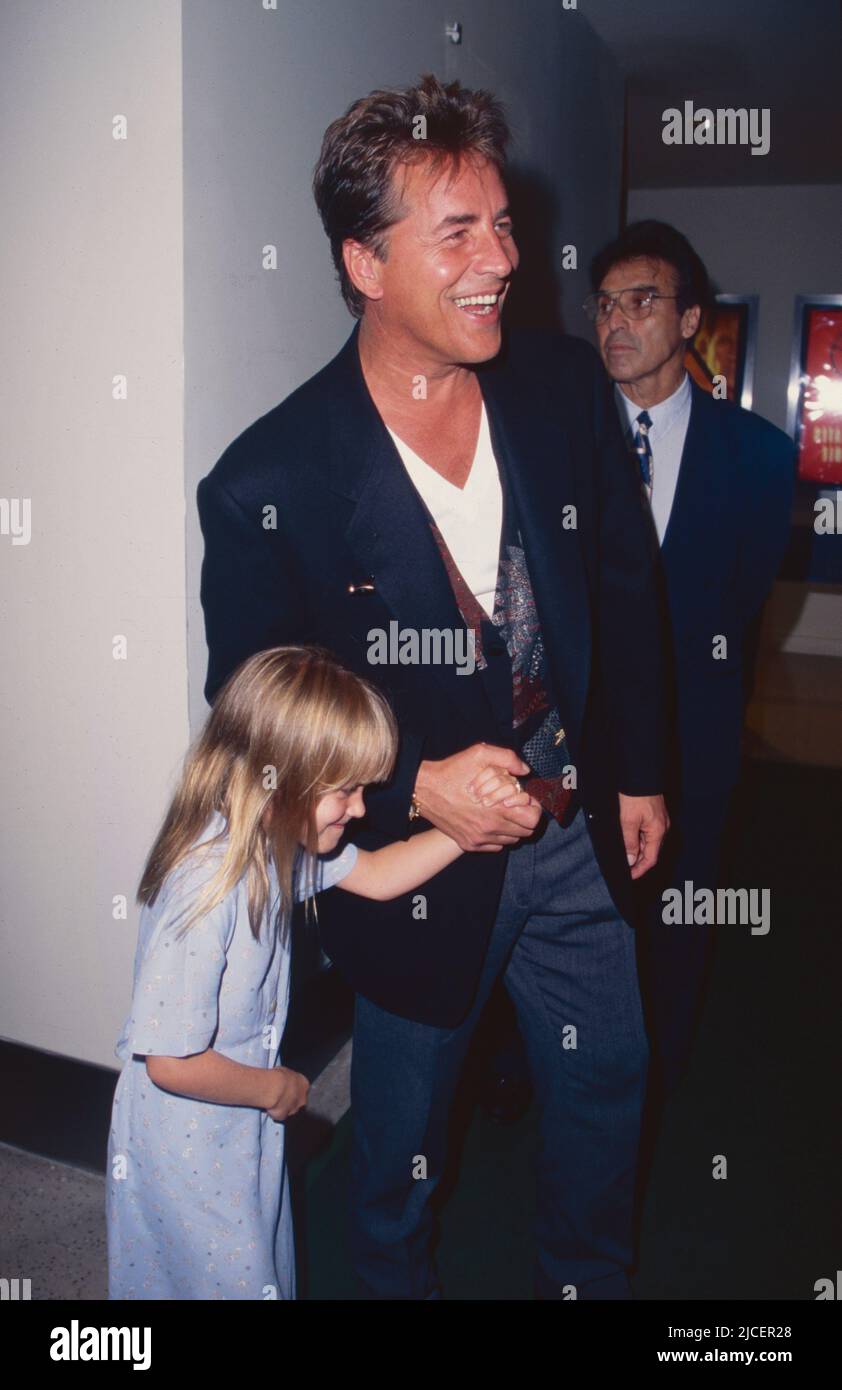 Don Johnson and daughter Dakota Johnson attend the premiere of "Tin Cup
