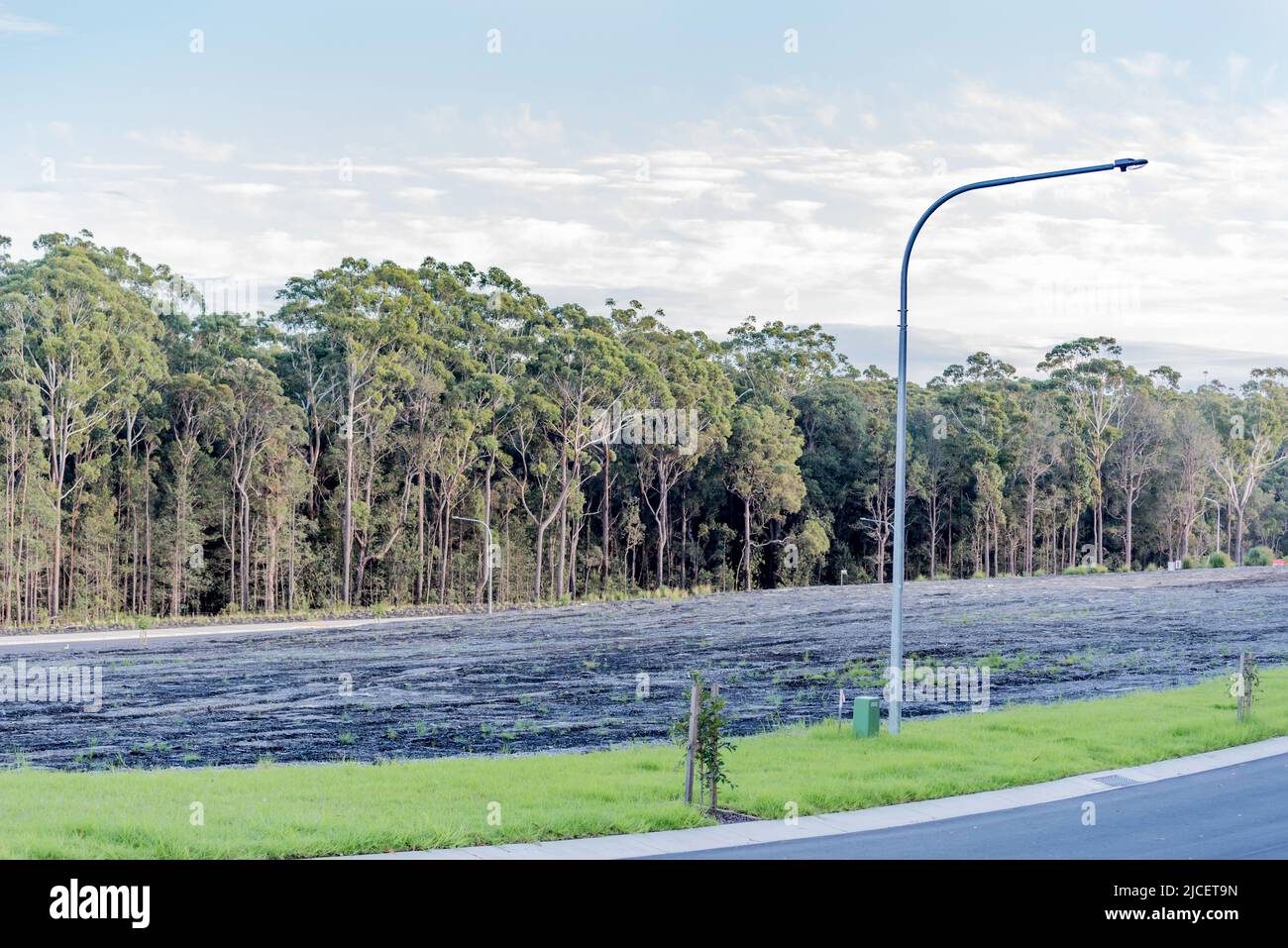 Land cleared and local services including street lights roads and