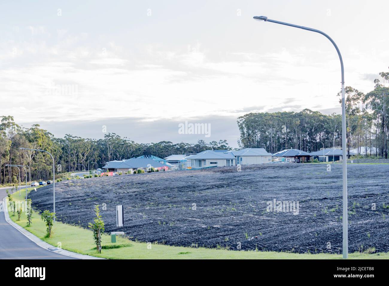 Land cleared and local services including street lights roads and