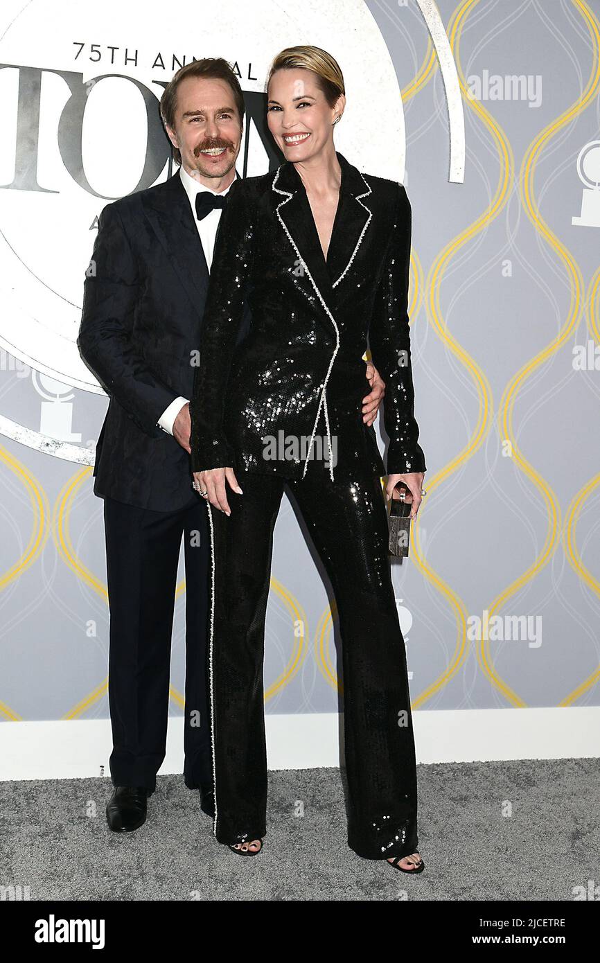 Sam Rockwell and Leslie Bibb attend the 75th Annual Tony Awards on June