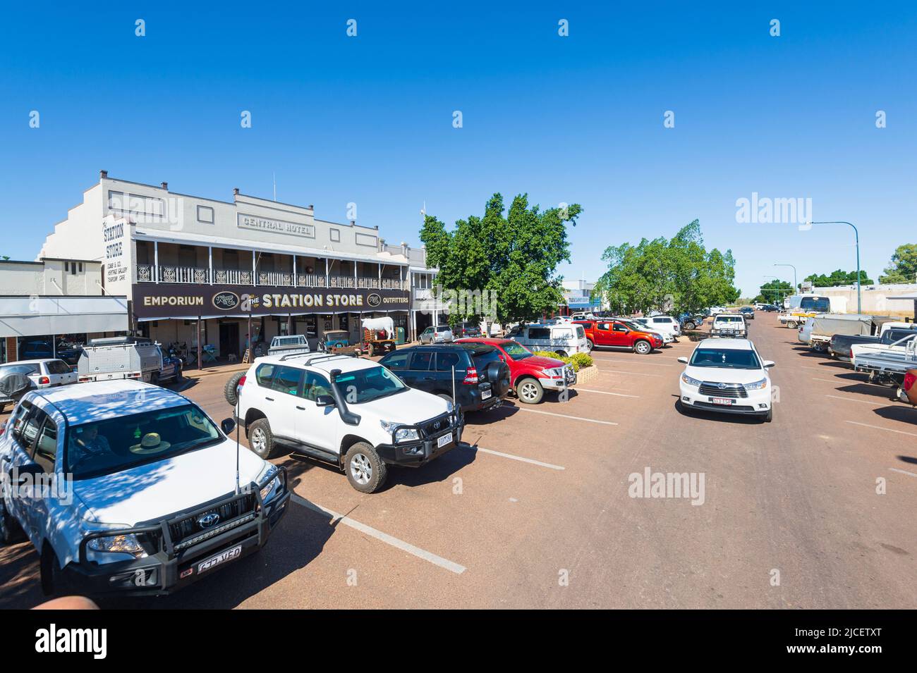 View of Longreach main street in CBD, Queensland, QLD, Australia Stock Photo