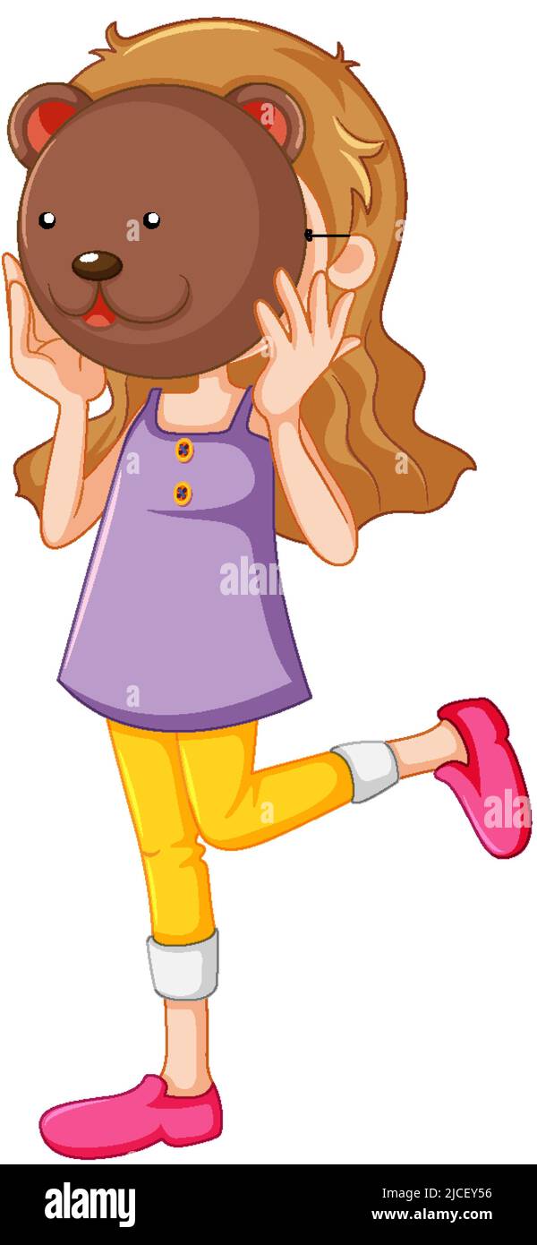 A girl wearing animal mask illustration Stock Vector Image & Art Alamy