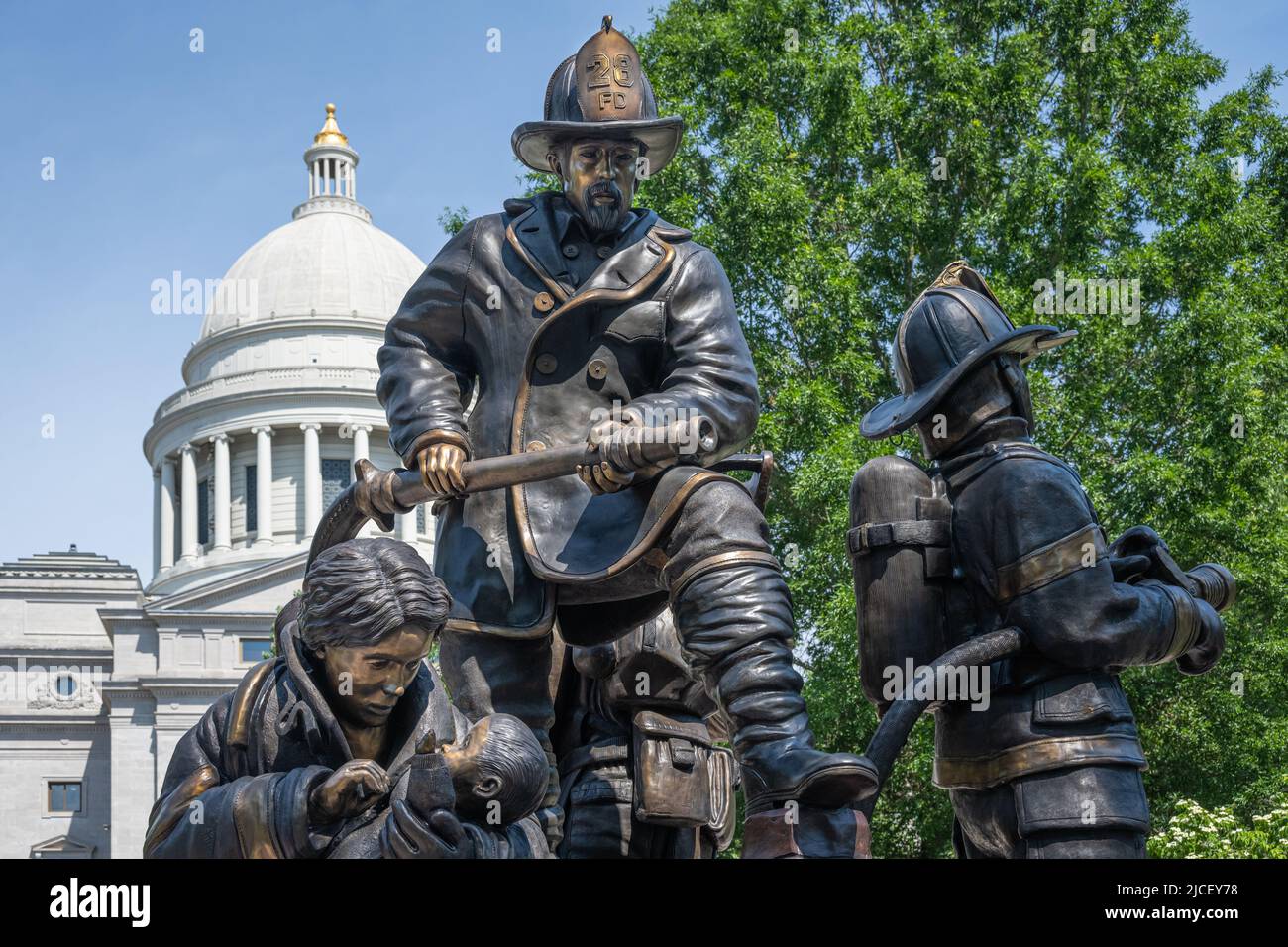 Arkansas Fallen Firefighters' Memorial at the Arkansas State Capitol in Little Rock, Arkansas. (USA) Stock Photo