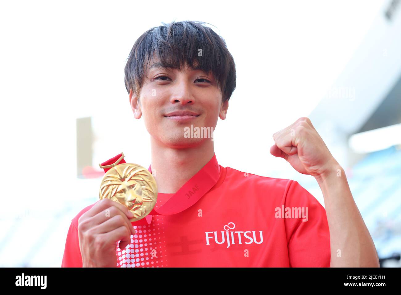 Osaka, Japan. 12th June, 2022. Yuki Hashioka Athletics : The 106th Japan Track & Field National Championships Men's Long Jump Final at Yanmar Stadium Nagai in Osaka, Japan . Credit: Yohei Osada/AFLO SPORT/Alamy Live News Stock Photo