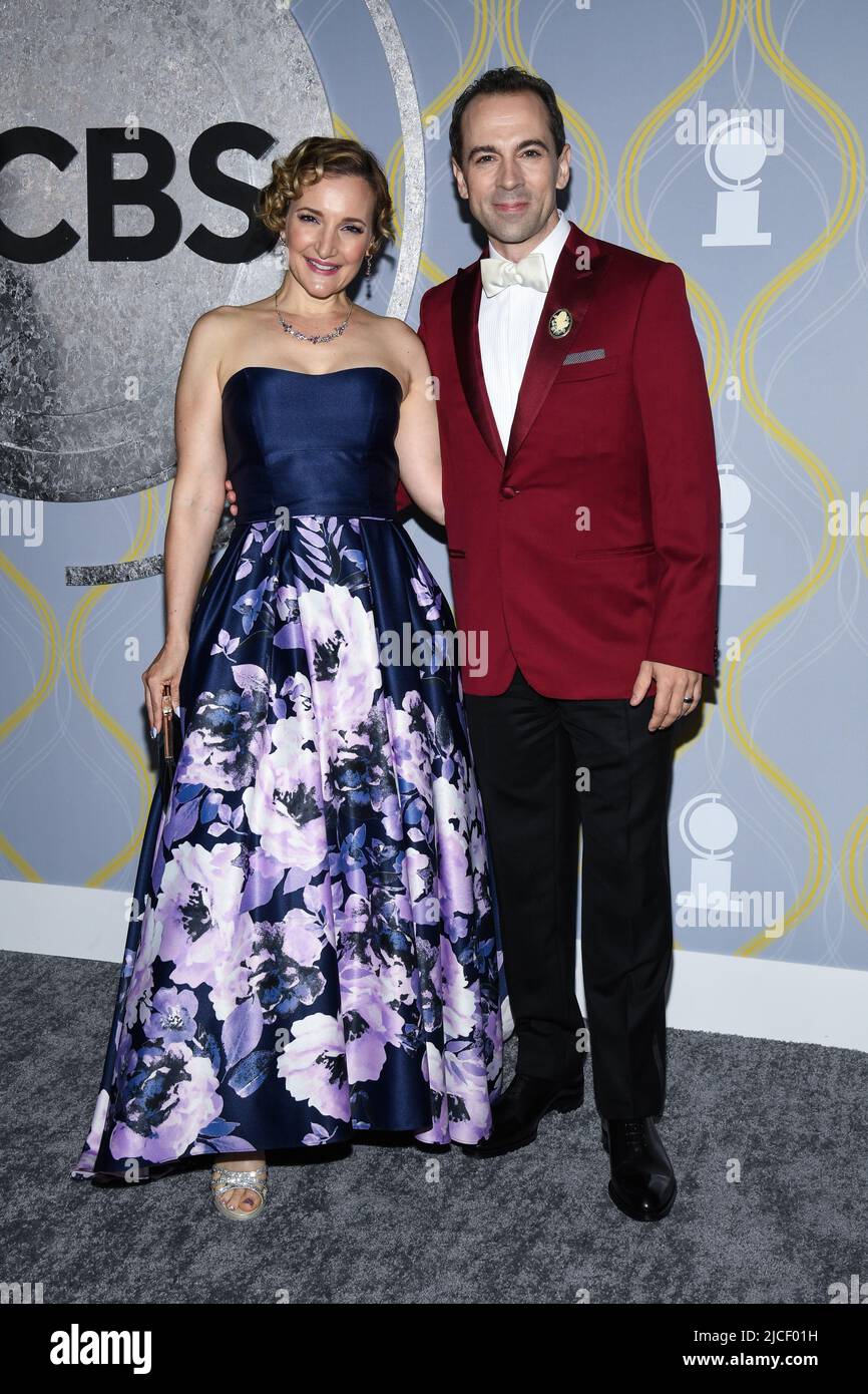 New York, USA. 12th June, 2022. Maggie Lakis and Rob McClure walking on the red carpet at the 75th Annual Tony Awards held at Radio City Music Hall in New York City on Sunday, June 12, 2022. (Photo by Anthony Behar/Sipa USA) Credit: Sipa USA/Alamy Live News Stock Photo