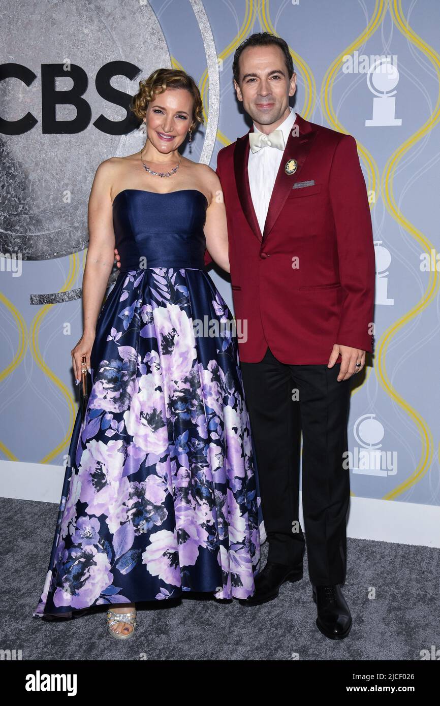 New York, USA. 12th June, 2022. Maggie Lakis and Rob McClure walking on the red carpet at the 75th Annual Tony Awards held at Radio City Music Hall in New York City on Sunday, June 12, 2022. (Photo by Anthony Behar/Sipa USA) Credit: Sipa USA/Alamy Live News Stock Photo