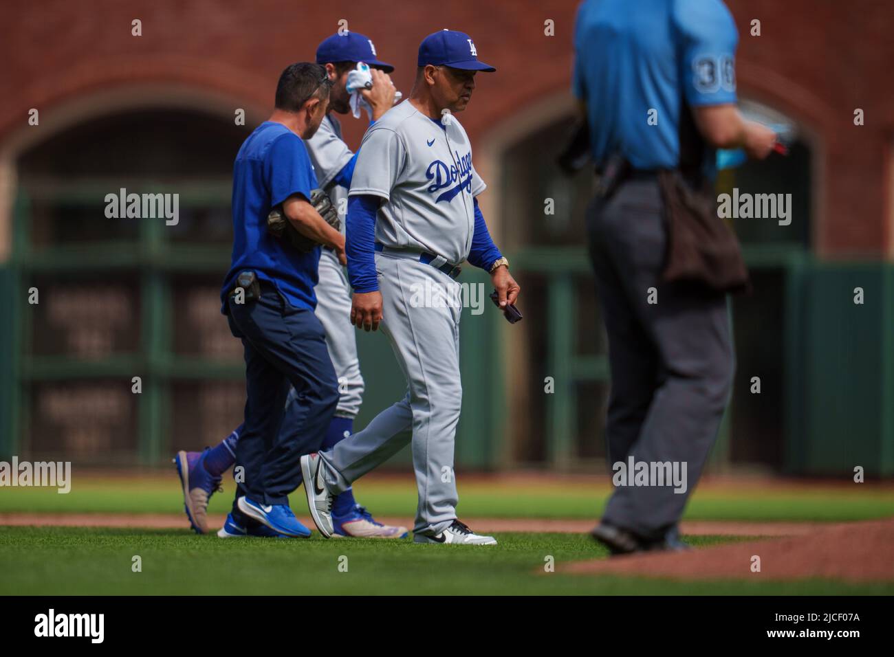 Los Angeles Dodgers' Chris Taylor walks through the dugout prior to a  baseball game against the Arizona Diamondbacks Friday, April 7, 2023, in  Phoenix. (AP Photo/Ross D. Franklin Stock Photo - Alamy