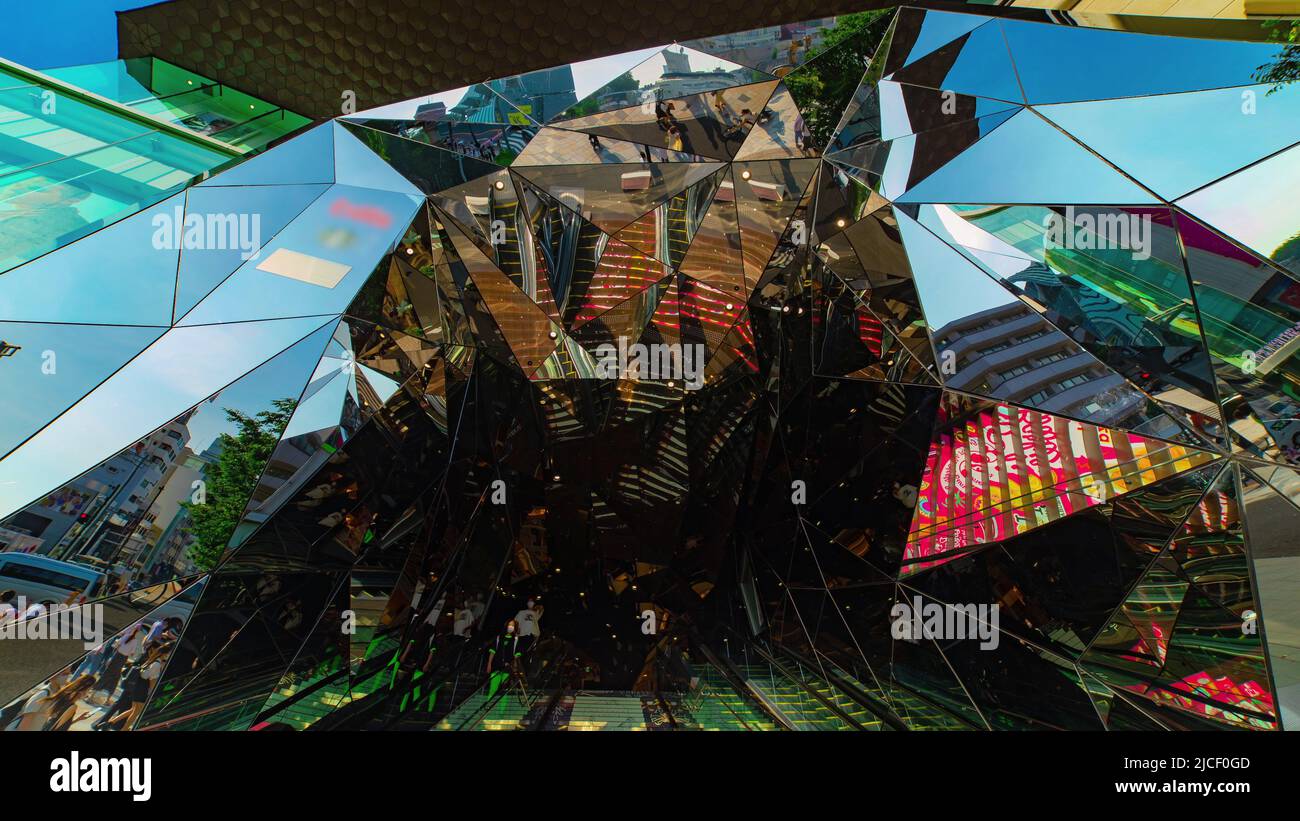 A timelapse of many people at mirror stairs in Harajuku Tokyo Stock ...
