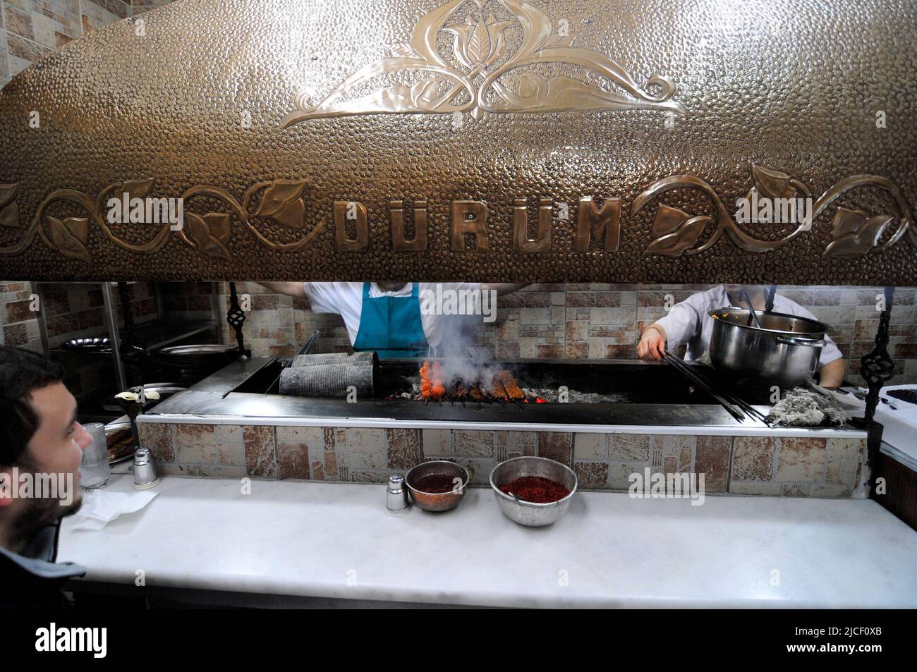 Durum Bufe BBQ restaurant on Rüstem Paşa. Istanbul, Turkey. Stock Photo