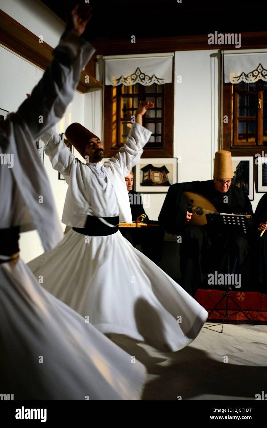 Whirling Dervishes in Turkey. Stock Photo