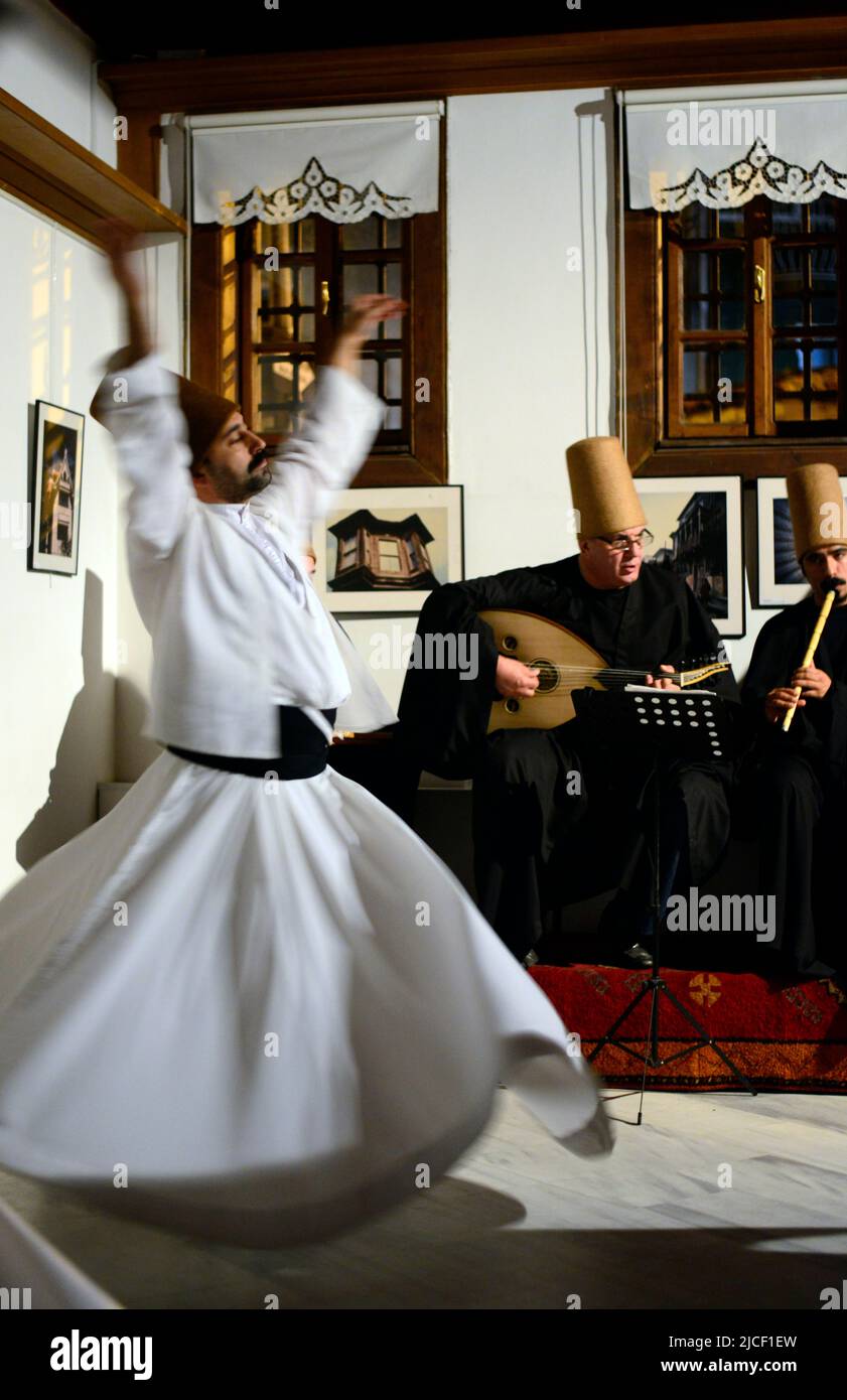 Whirling Dervishes in Turkey. Stock Photo
