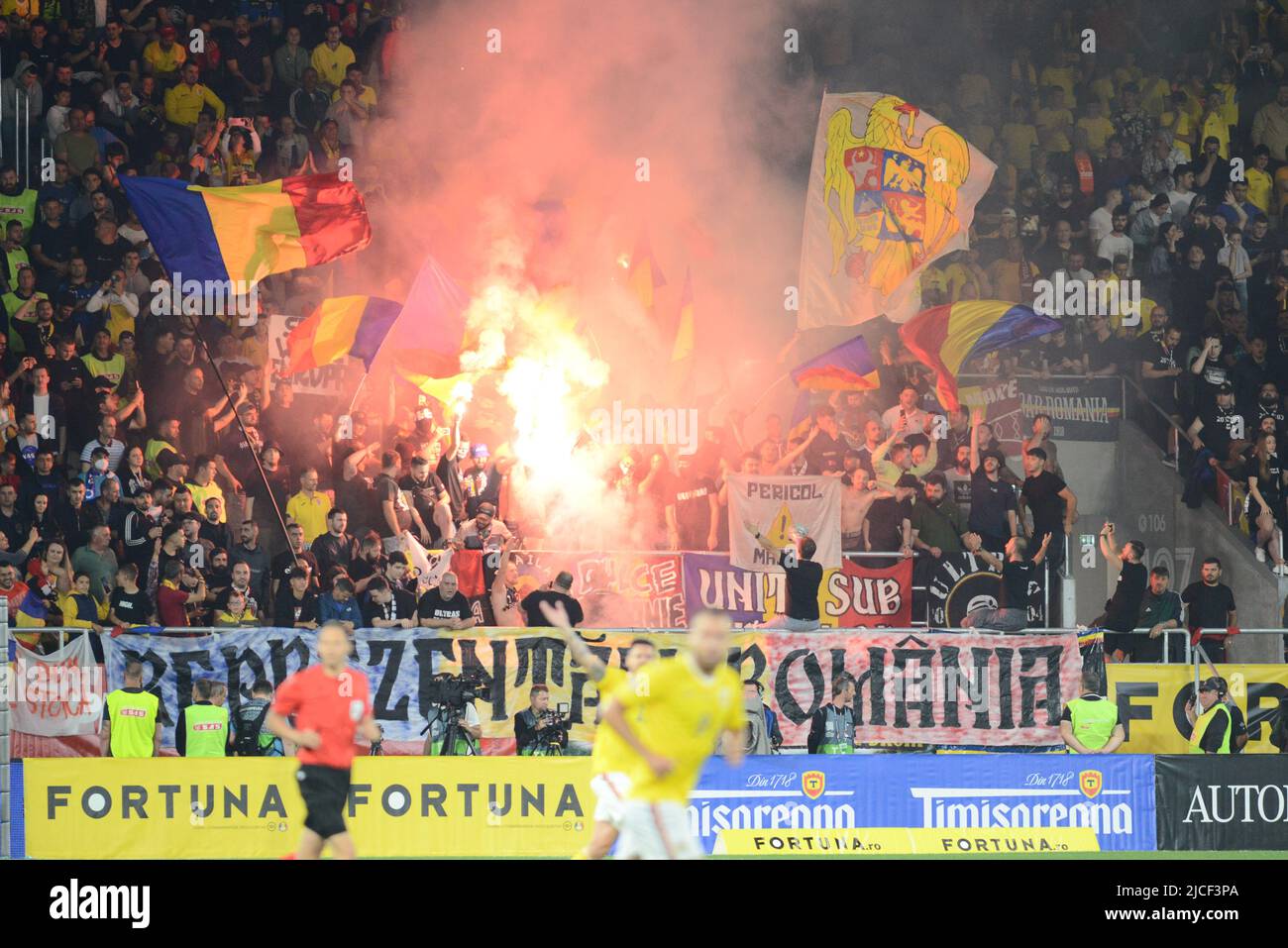Romanian Fans during Romania vs Finland , Bucharest  11.06.2022 , Uefa Nations League 2022,Cristi Stavri Stock Photo