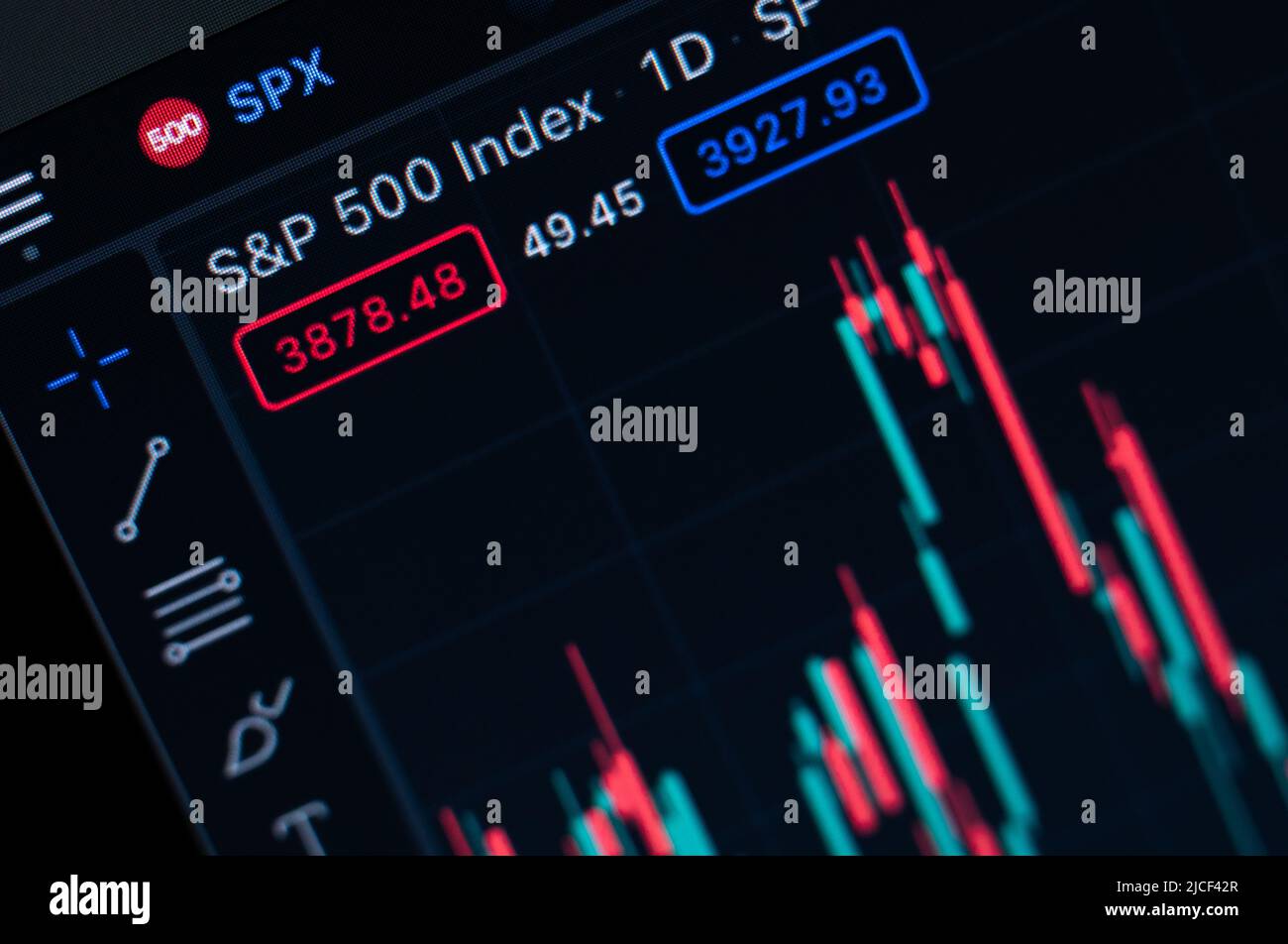 Rottweil, Germany. 13th June, 2022. The logo of the American S&P 500