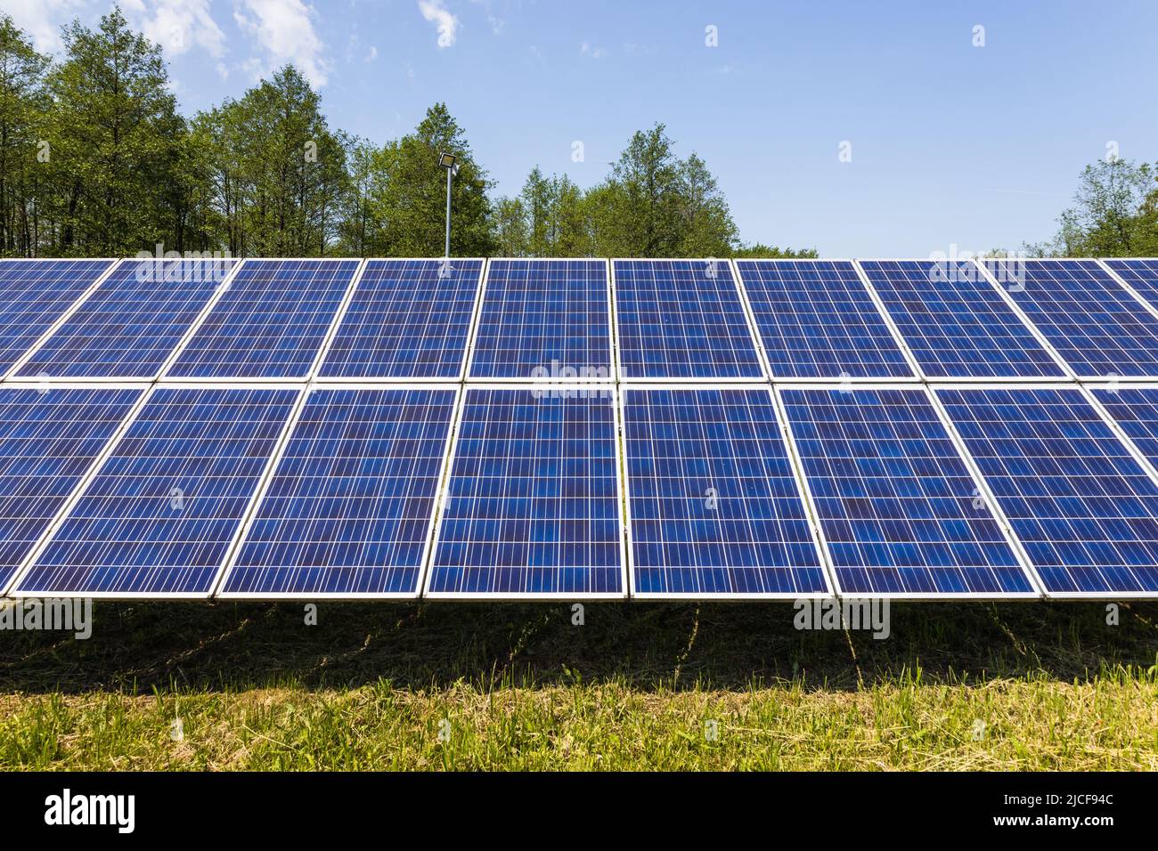 Solar panels on the sky background. Solar power plant. The alternative ...