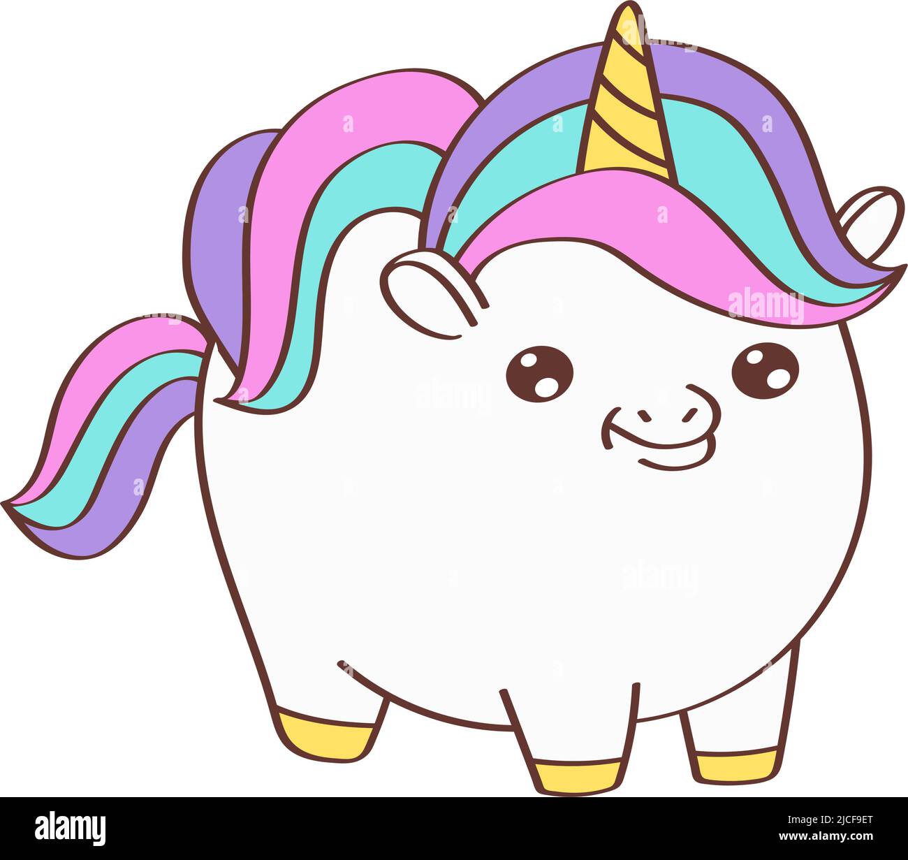 Cute Unicorn Clipart Isolated on White Background. Funny Clip Art Unicorn  Plump. Vector Illustration of an Animal for Stickers, Baby Shower  Invitation Stock Vector Image & Art - Alamy