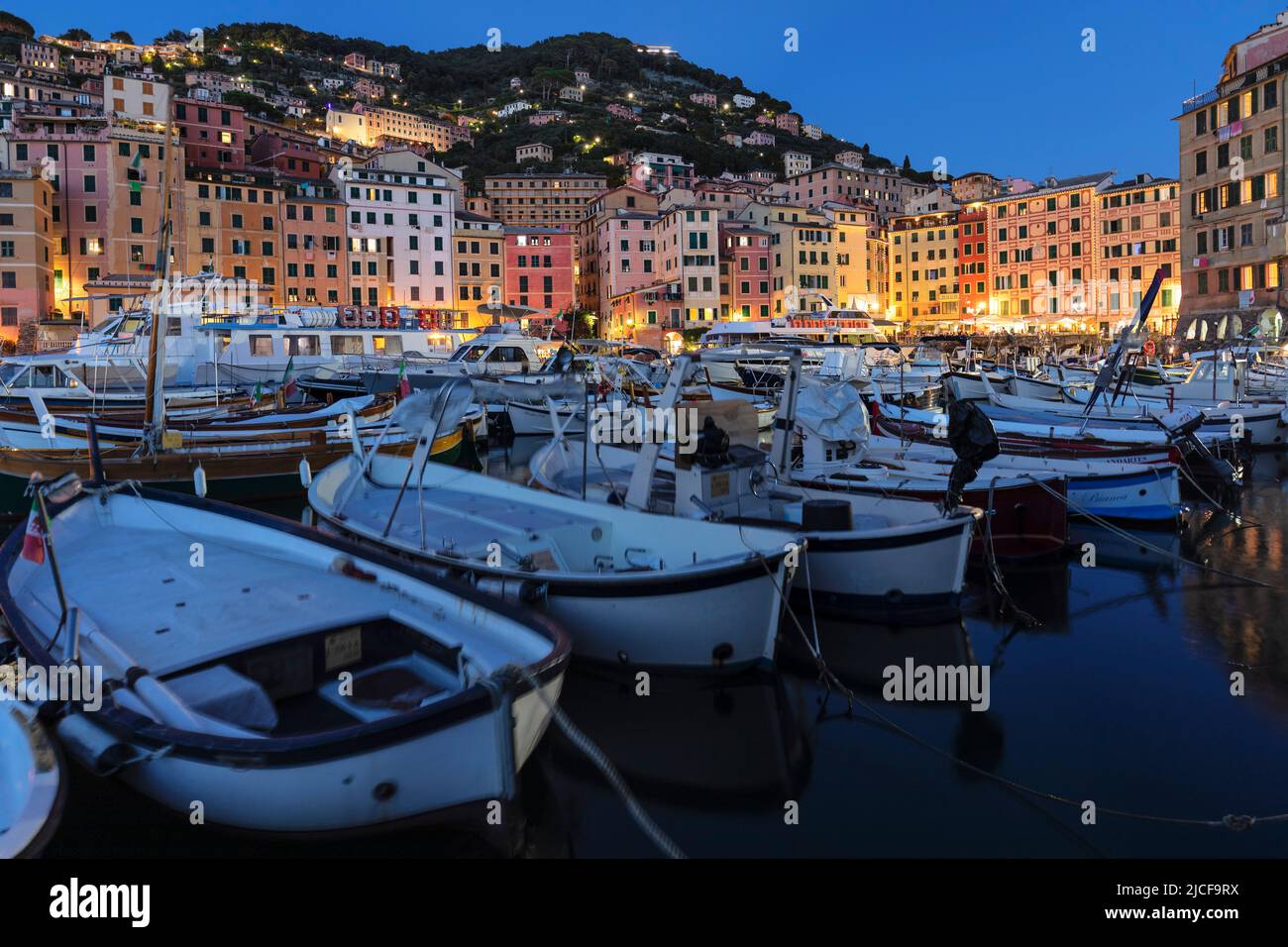 Port of Camogli, Rivera di Levante, Province of La Spazia, Liguria, Italy Stock Photo