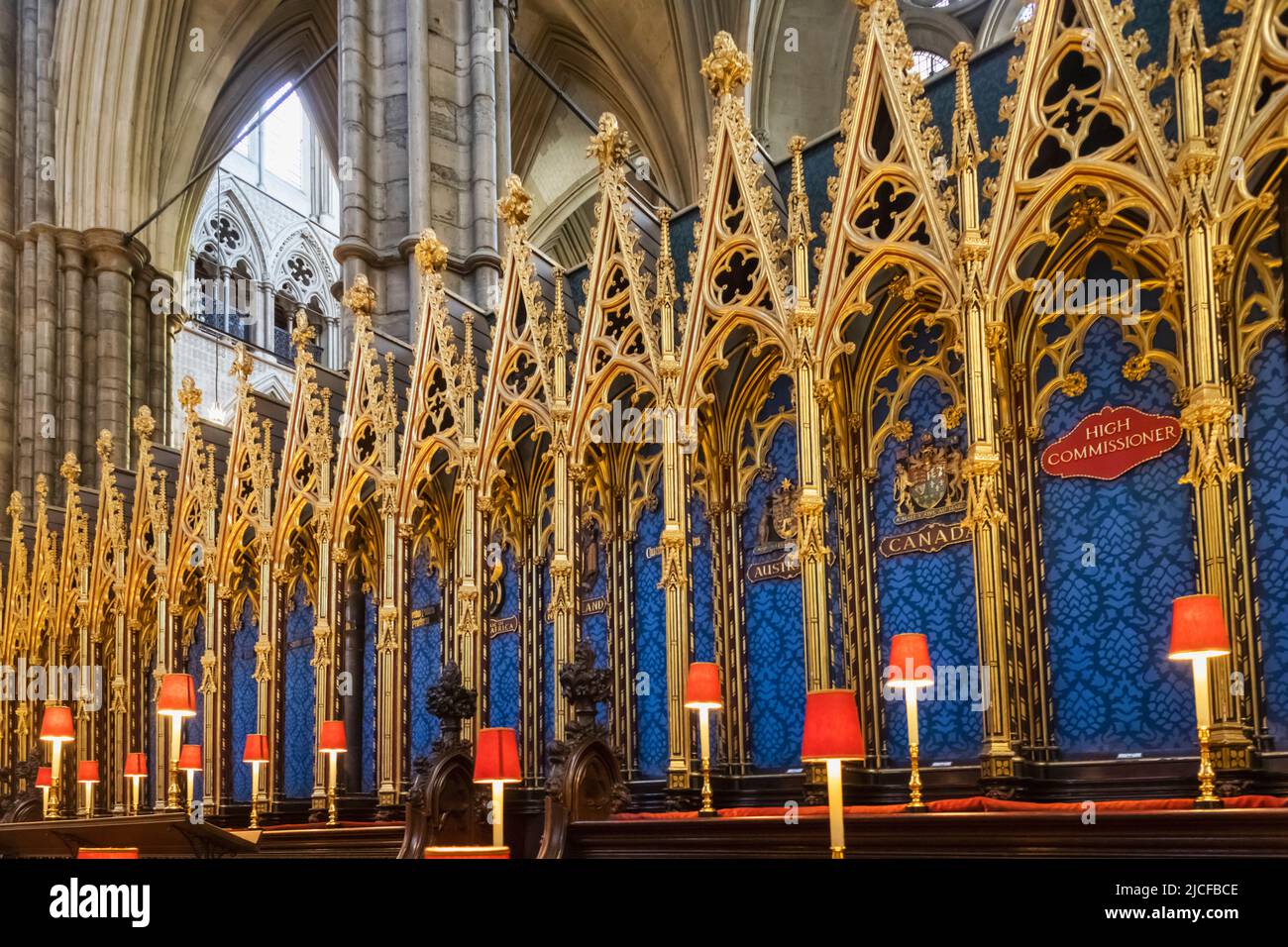 England, London, Westminster Abbey, The Choir Pews Stock Photo
