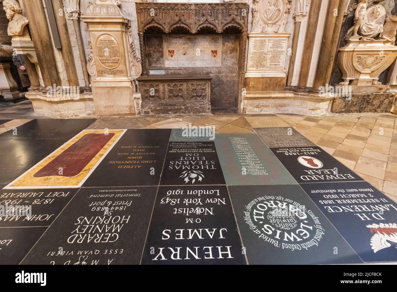 England, London, Westminster Abbey, Poets Corner, Memorial Plaques Stock Photo