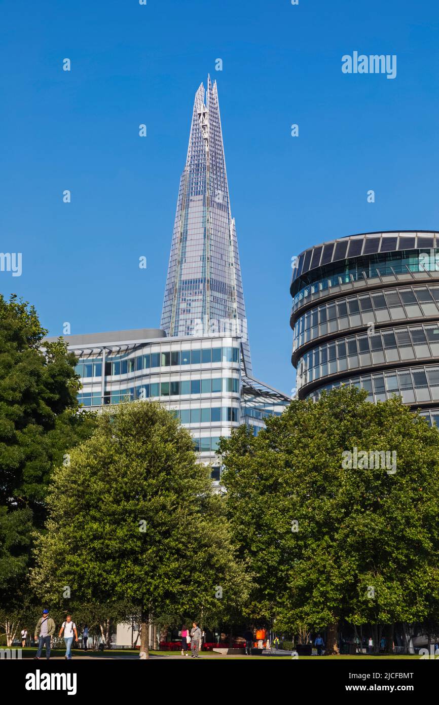 England, London, Southwark, Potters Field Park and The Shard Stock Photo