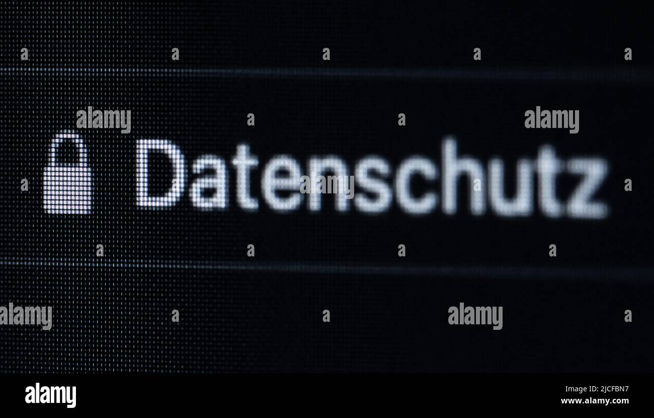 Rottweil, Germany. 13th June, 2022. The lettering Privacy and an icon ...