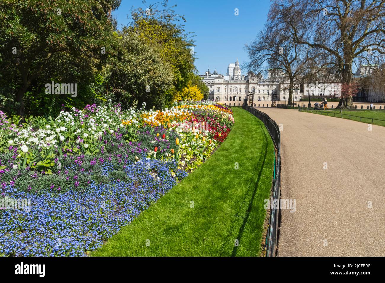 England, London, St.James's Park, Summer Flowers in Bloom Stock Photo