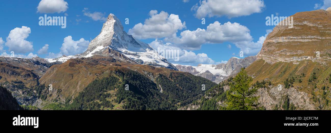 Matterhorn (4478m), Swiss Alps, Valais, Switzerland Stock Photo