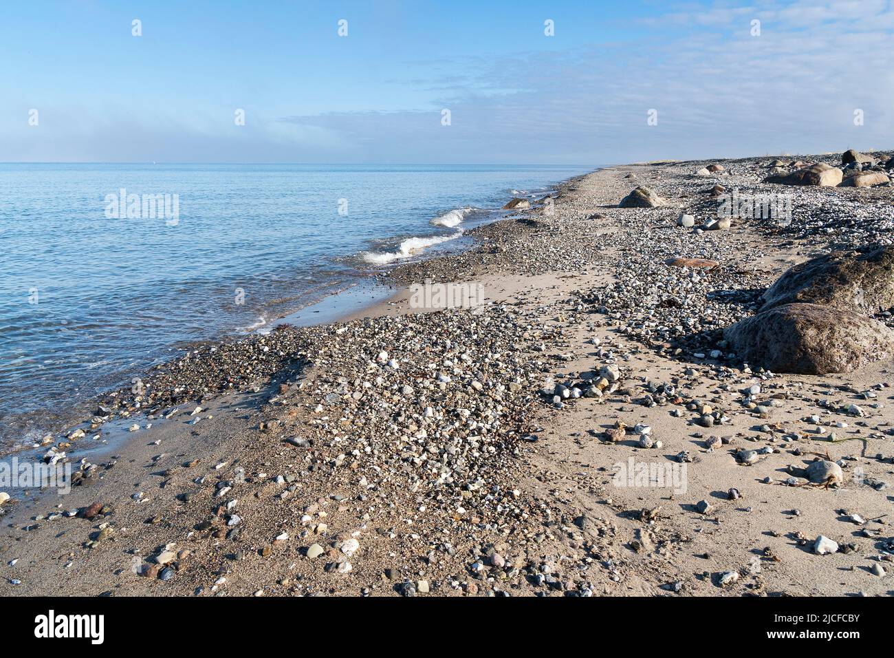 Baltic Sea Island Fehmarn, northern lowlands, beach Westermarkelsdorf, pebble beach Stock Photo