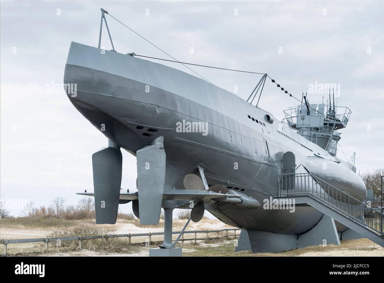 Schleswig-Holstein, Kiel Fjord, Laboe, Naval Museum, historical submarine U 995 Stock Photo