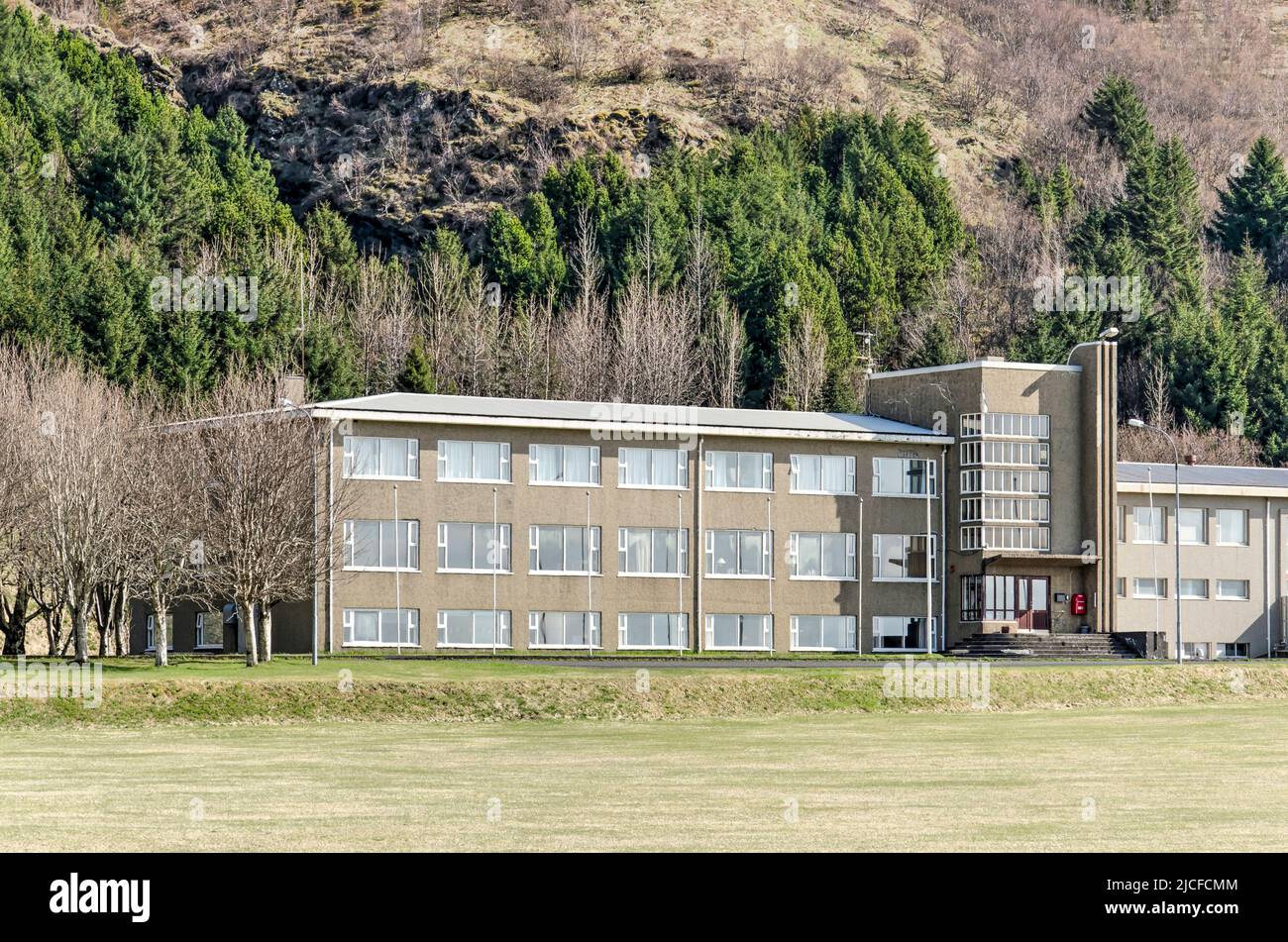 Skogar, Iceland, April 24, 2022 historic boarding school building, now