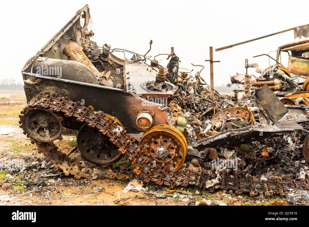 Tank cemetery near Bucha Stock Photo Alamy