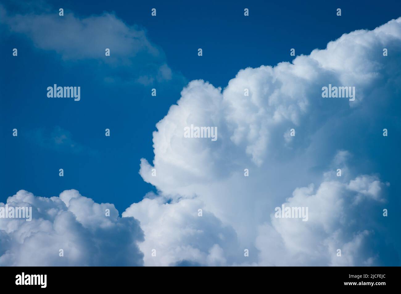 Beautiful clouds in the blue sky.  Blue sky with clouds background. Stock Photo