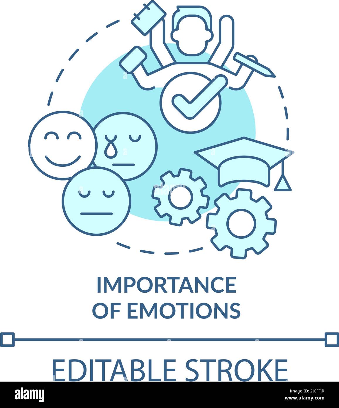 Importance of emotions turquoise concept icon Stock Vector Image & Art ...