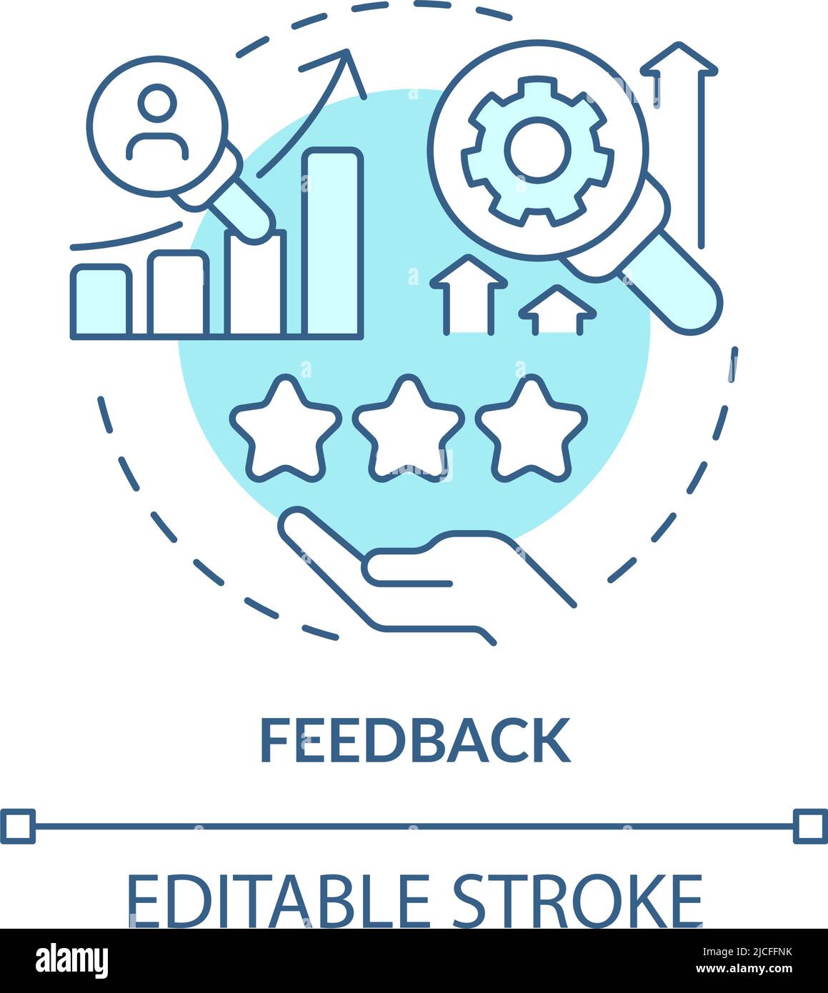Feedback turquoise concept icon Stock Vector