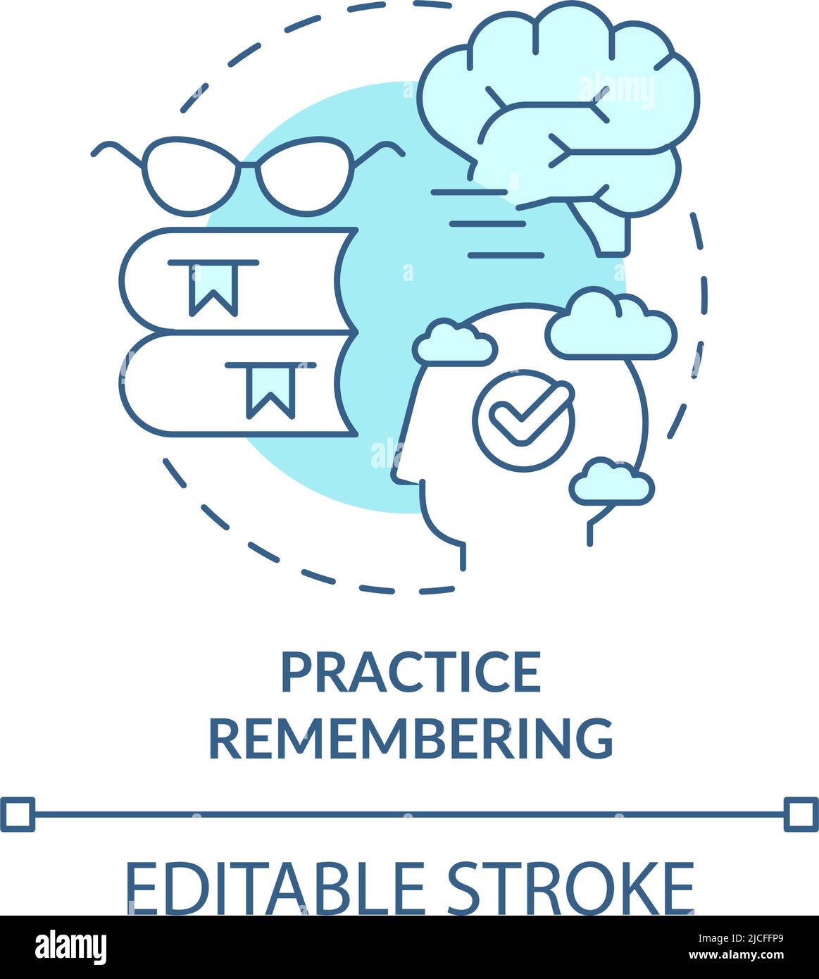 Practice remembering turquoise concept icon Stock Vector Image & Art ...