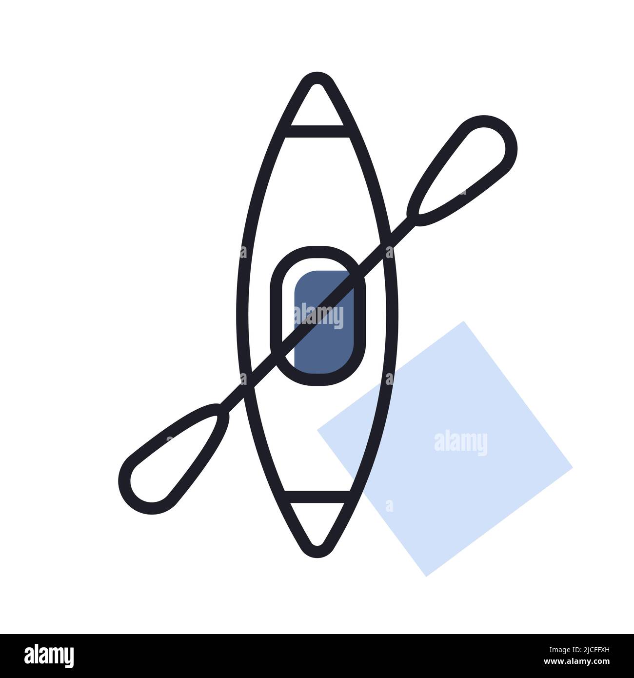 Kayak with paddle vector isolated icon. Camping sign. Graph symbol for ...
