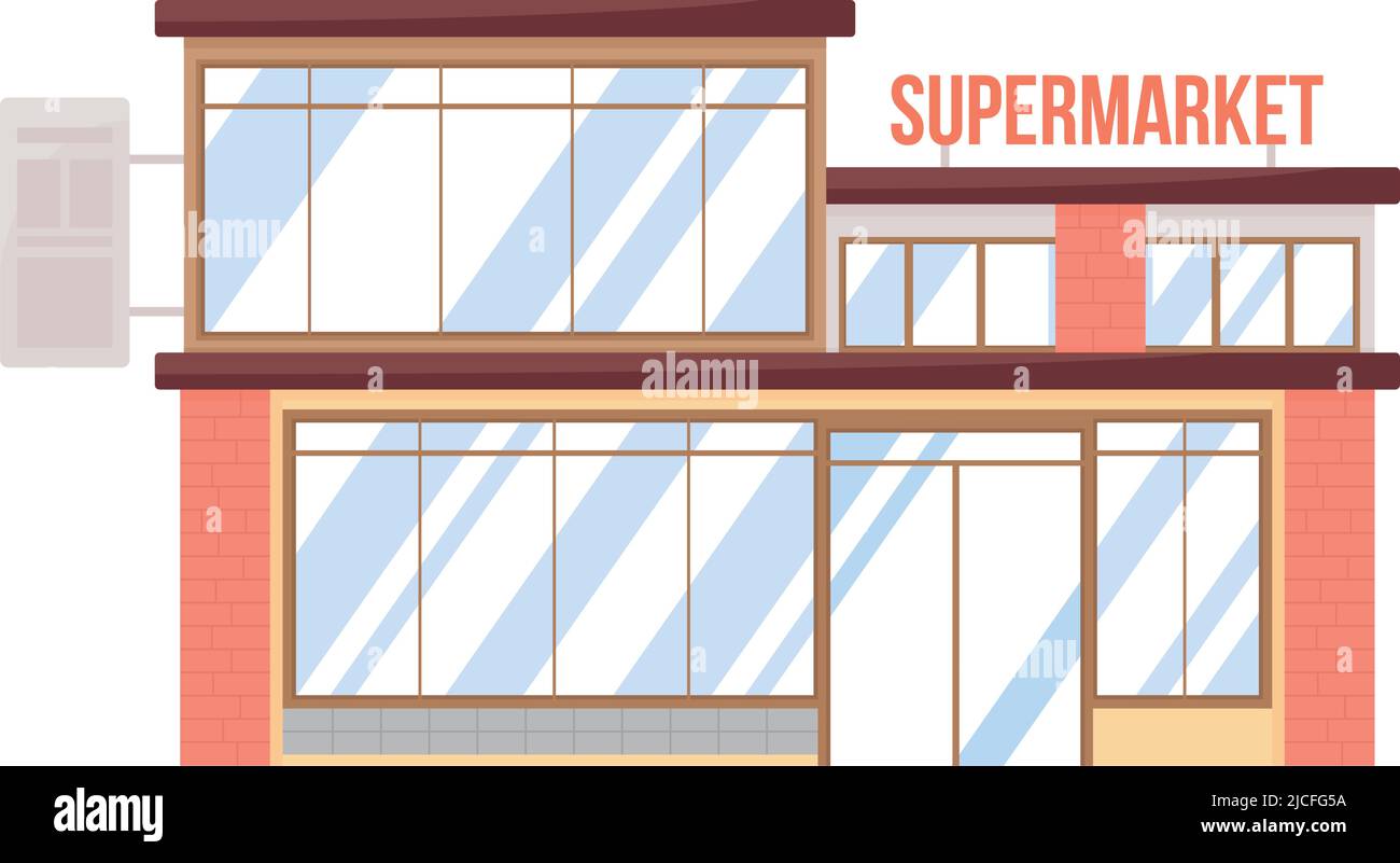 Supermarket semi flat color vector object Stock Vector