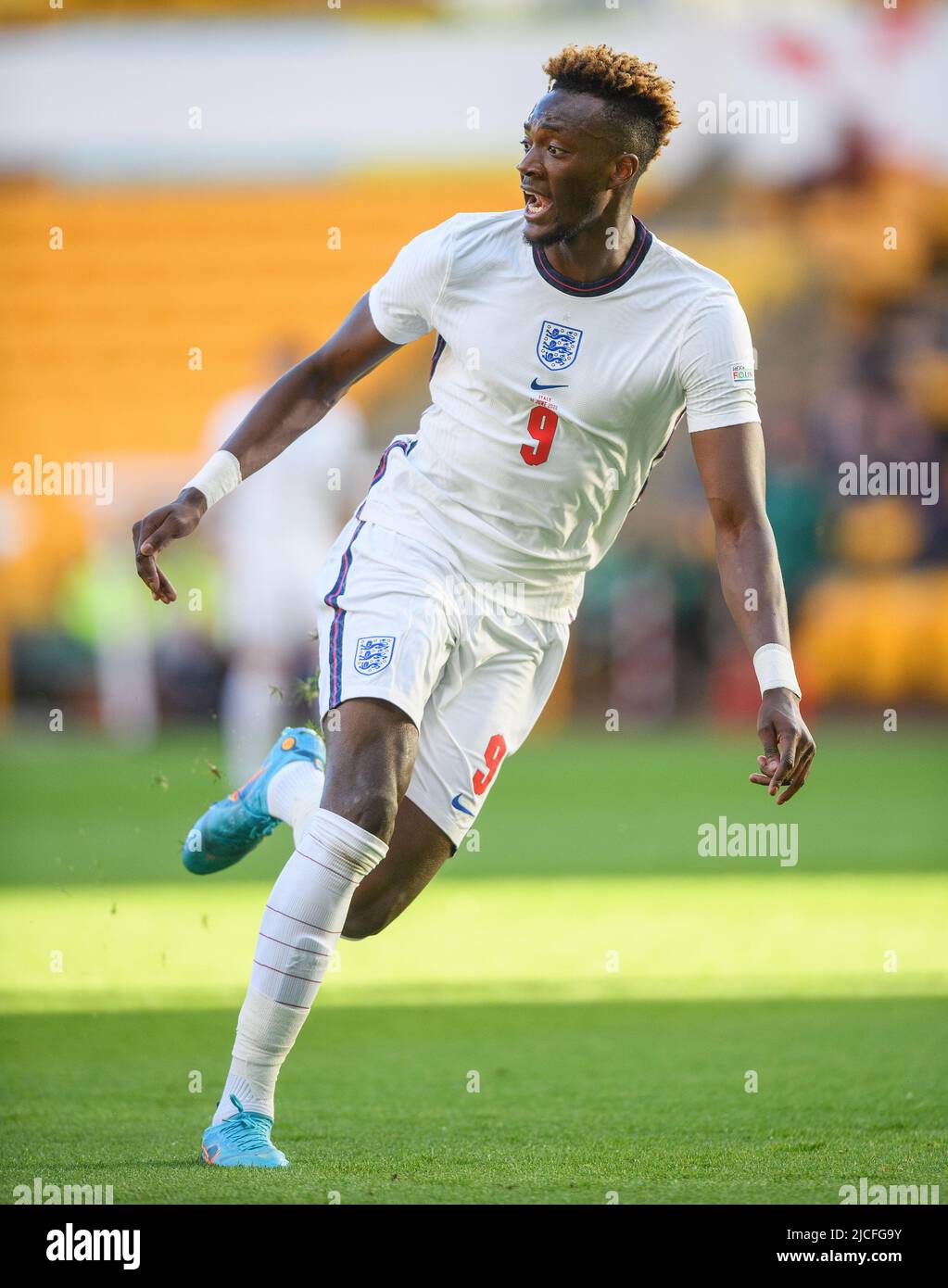 11 Jun 2022 - England v Italy - UEFA Nations League - Group 3 - Molineux Stadium  England's Tammy Abraham during the match against Italy. Picture Credit : © Mark Pain / Alamy Live News Stock Photo