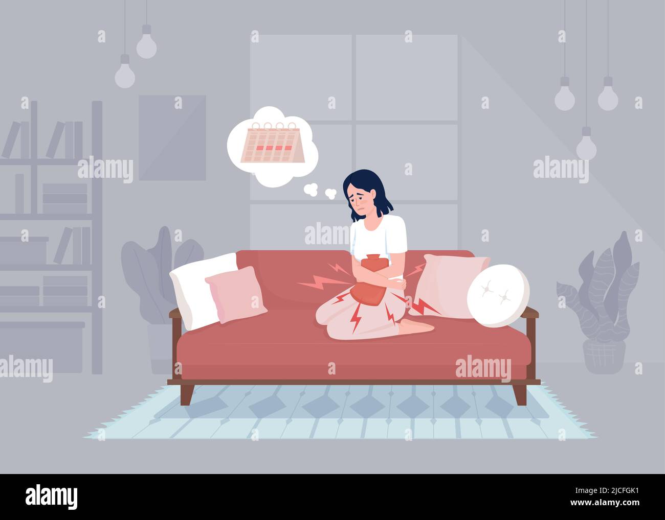 Period pain hot water bottle Stock Vector Images - Alamy