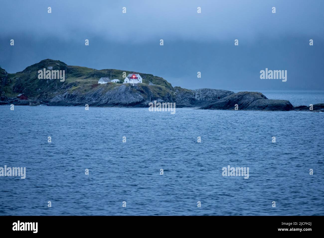 Norway, lighthouse between Maloy and –‰ˆlesund. Stock Photo