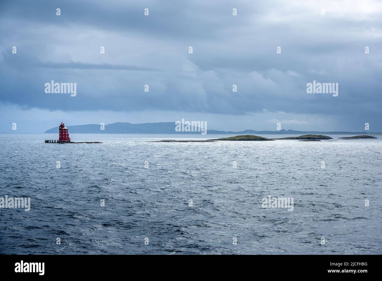 Norway, Kjeungskjaer fyr a lighthouse on a small shäre off Orland, Trondelag. Stock Photo