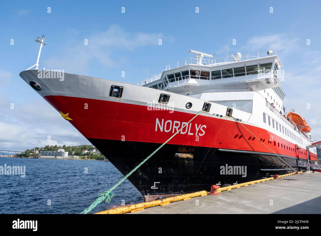 Norway, Troms og Finnmark, in Finnsnes harbor. Stock Photo