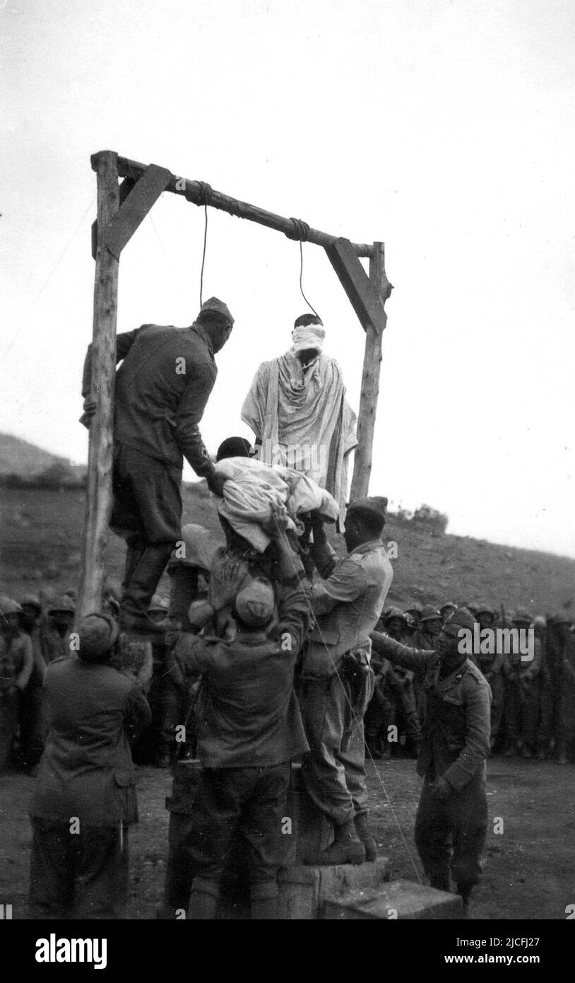 Ethiopia, war of Ethiopia 1935, Dessiè, hanging Stock Photo
