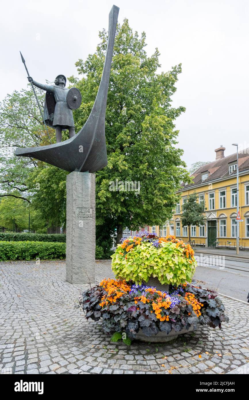 Norway, Trøndelag, Trondheim, statue of Sverre Sigurdsson King (1177