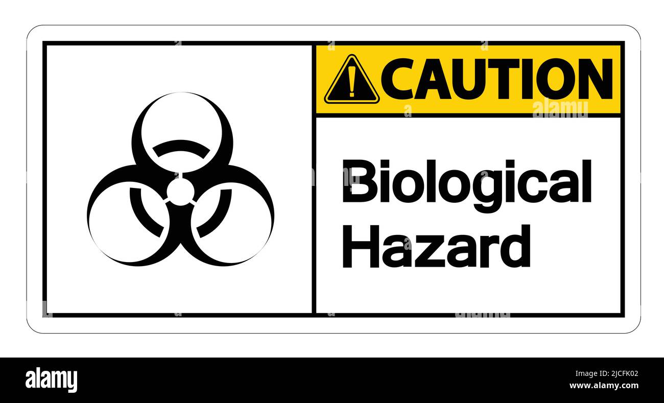 Caution Biological Hazard Symbol Sign on white background,Vector illustration Stock Vector