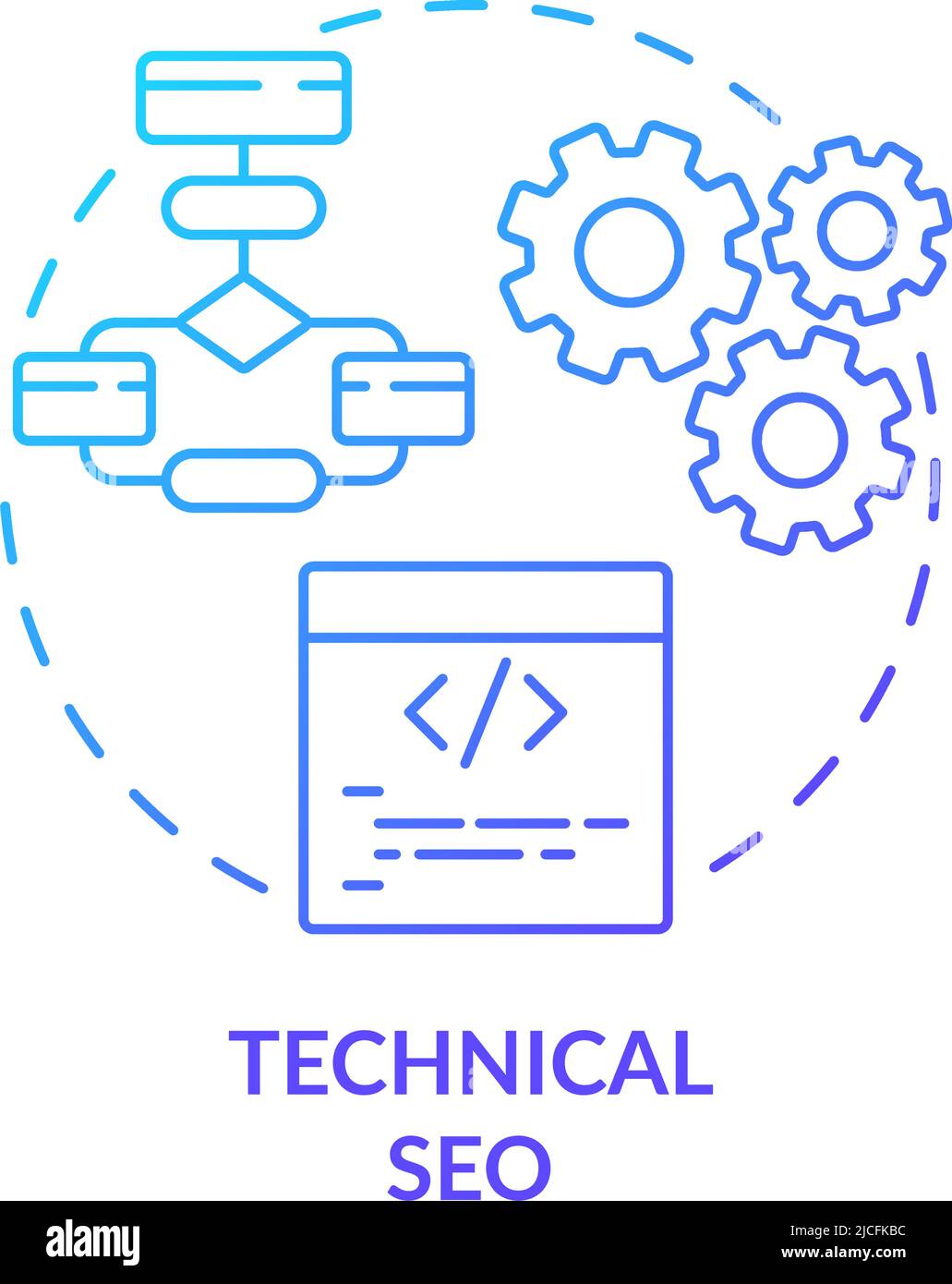 Technical SEO blue gradient concept icon Stock Vector Image & Art - Alamy