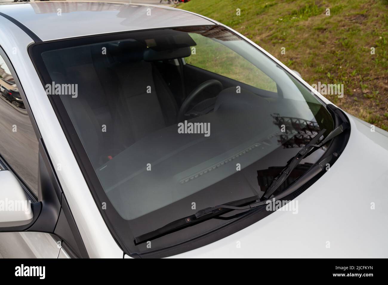 The windshield of the car is in excellent condition stock photo alamy