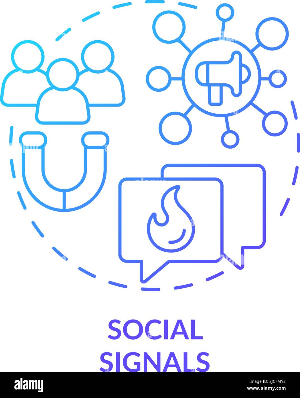Social signals blue gradient concept icon Stock Vector Image & Art - Alamy