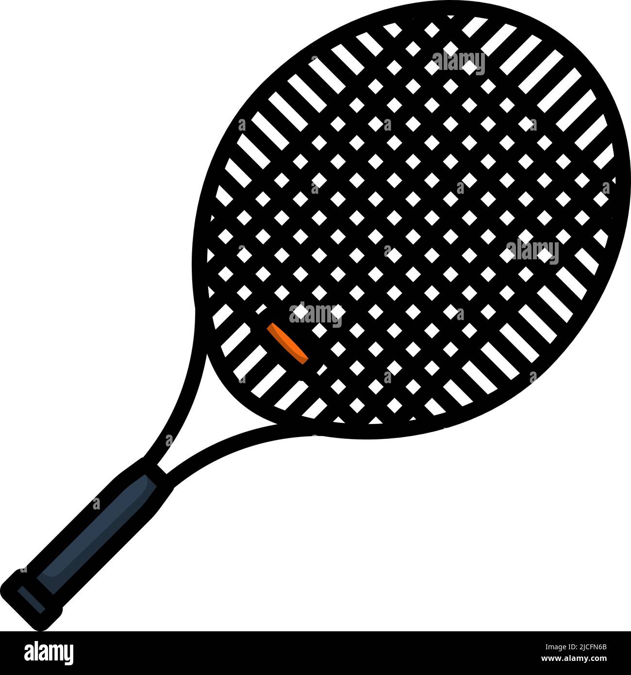 Tennis Racket Icon. Editable Bold Outline With Color Fill Design ...
