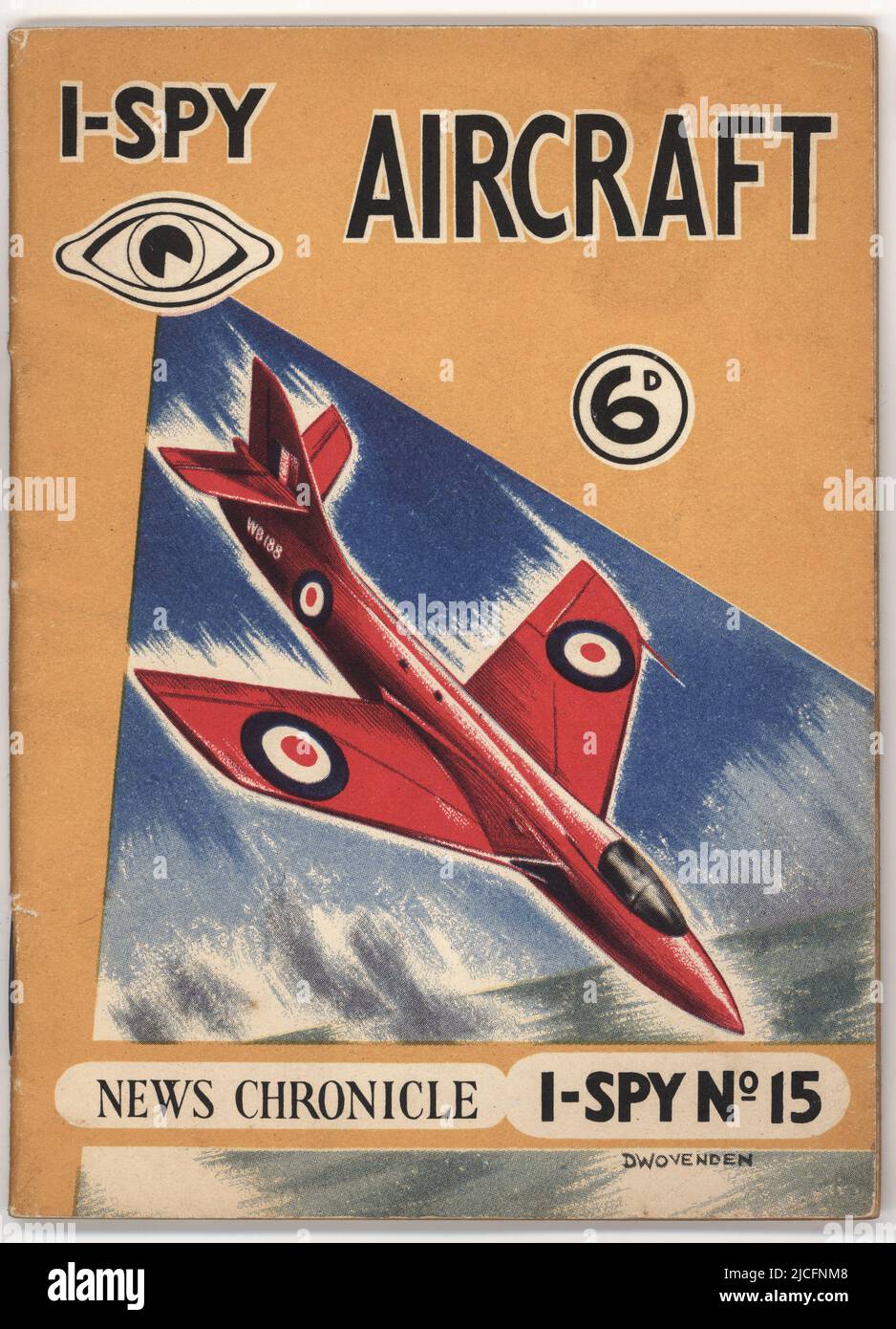 Colour cover of I-Spy Aircraft book (I-Spy No.15, 1960-61), published by News Chronicle, London, UK. Children's observation and recoding game. Stock Photo